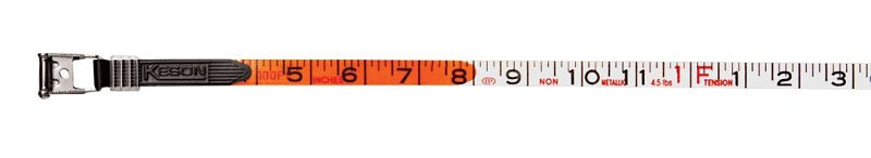 Keson OTR18300 Tape Measure, 300 ft L Blade, 1/2 in W Blade, Fiberglass Blade, ABS Case, Pumpkin Case