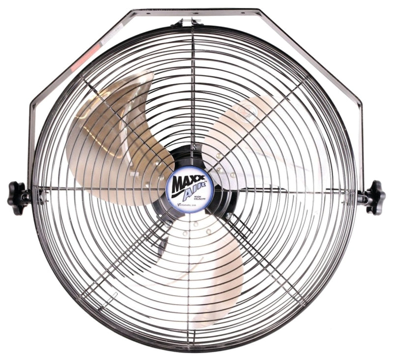 MaxxAir HVWM 18 Wall-Mount Fan, 120 V, 3-Blade, 3-Speed, 1350 cfm Low, 1400 cfm Medium, 1450 cfm High Air