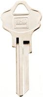 Hy-Ko 11050KW10 Key Blank, Brass, Nickel, For: Kwikset Cabinet, House Locks and Padlocks, Pack of 50