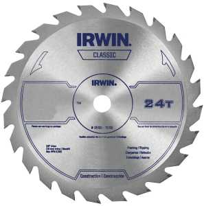 Irwin 15070 Circular Saw Blade, 10 in Dia, 5/8 in Arbor, 24-Teeth, Carbide Cutting Edge, Applicable Materials: Wood