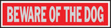 Hy-Ko 441 Princess Sign, Rectangular, BEWARE OF THE DOG, Silver Legend, Red Background, Aluminum, Pack of 10