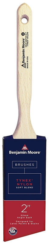 Benjamin Moore U60720-017 Paint Brush, Soft Brush, 2-11/16 in L Bristle, Nylon/Tynex Bristle, Angular Handle