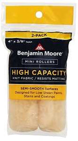 Benjamin Moore U66500-018 Mini Roller Cover, 3/8 in Thick Nap, 4 in L, Wool Cover, Buff
