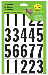 Hy-Ko MM-17N Packaged Number Set, 5-1/4 in W x 9 in H Dimensions, 1-3/4 in H Character, Black Character, Vinyl, Pack of 10