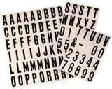 Hy-Ko MM-21 Packaged Number and Letter Set, 3/4 in H Character, Black Character, Silver Background, Vinyl, Pack of 10