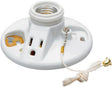 Legrand 288CC18 Pullchain Lamp Holder with Cage Neck, 125 V, 250 W, Porcelain Housing Material, White