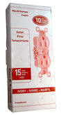 Legrand 3232ICP8 Duplex Receptacle Outlet, 2 -Pole, 15 A, 125 V, Back, Push-In, Side Wiring, NEMA: 5-15R