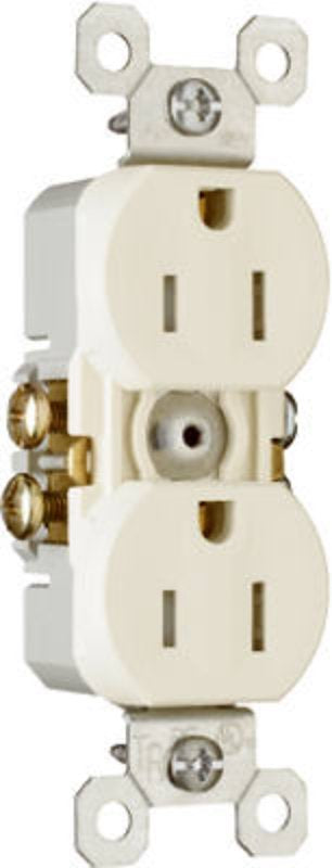 Legrand TradeMaster Series 3232TRLACC14 Duplex Receptacle, Thermoplastic, 2-Pole, 3-Wire, 14 to 12 AWG Wire