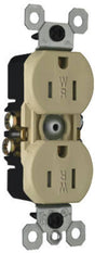 Legrand TradeMaster Series 3232TRWRICC8 Duplex Receptacle, Thermoplastic, Ivory, 2-Pole, 15 A, 125 V