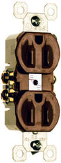Legrand TradeMaster 3232TU Duplex Receptacle, 2 -Pole, 15 A, 125 V, NEMA: 5-15R, Brown