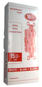Legrand TradeMaster Series 3232WCP8 Duplex Receptacle, Nylon/Thermoplastic, White, 2-Pole, 15 A, 125 V