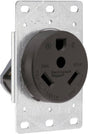 Legrand 3830CC6 Power Outlet, 2 -Pole, 125 VAC, 30 A, Black