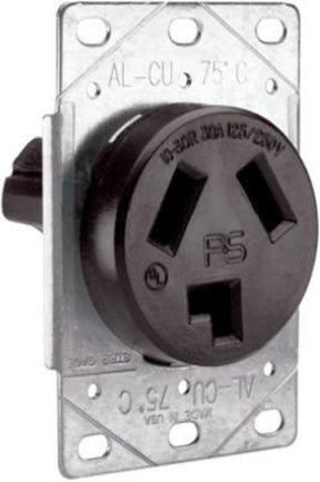 Legrand 3860CC6 Straight Blade Power Outlet Receptacle, Flush Mounting, 3-Pole, 125/250 V, 30 A
