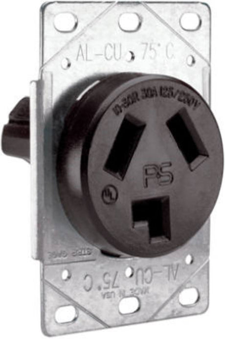 Legrand 3860CC6 Straight Blade Power Outlet Receptacle, Flush Mounting, 3-Pole, 125/250 V, 30 A