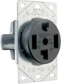 Legrand 3864CC6 Straight Blade Power Outlet Receptacle, Flush Mounting, 3-Pole, 125/250 V, 30 A, Black