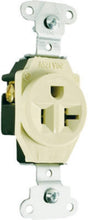 Legrand 5351ICC8 Heavy-Duty Single Receptacle, 2 -Pole, 125 VAC, 20 A, Side Wiring, NEMA: NEMA 5-20R, Ivory