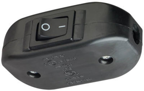 Legrand 5406BKCC10 Feed-Through Cord Switch, 6 A, 120 V, Black