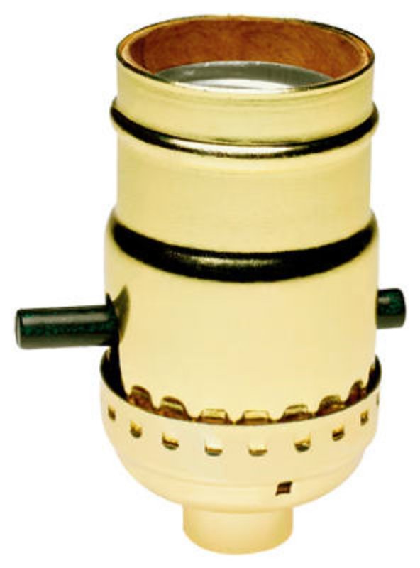 Legrand 6098PGCC20 Lamp Holder, 2 in W x 2-1/2 in H Dimensions, 250 V, 660 W, Brass/Metal Housing Material
