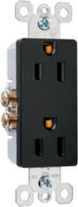 Legrand radiant Series 885BKCC12 Duplex Receptacle, Thermoplastic, Black, 2-Pole, 15 A, 125 V, Push, Side Wiring