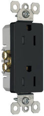 Legrand radiant Series 885TRBKCC8 Duplex Receptacle, Thermoplastic, Black, 2-Pole, 15 A, 125 V, NEMA: 5-15R