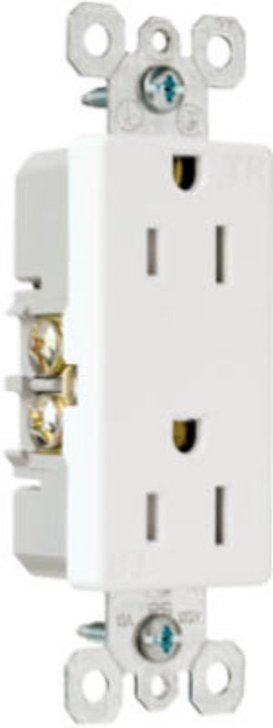 Legrand radiant Series 885TRWCC12 Duplex Receptacle, Thermoplastic, White, 2-Pole, 15 A, 125 V, NEMA: 5-15R