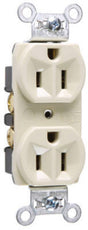 Legrand CRB5262ICC12 Duplex Receptacle, Brass/Nylon/PVC/Steel, Ivory, 2-Pole, 15 A, 125 V, Back, Side Wiring