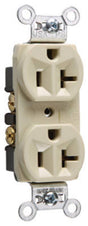 Legrand CRB5362ICC12 Duplex Receptacle, 2 -Pole, 20 A, 125 VAC, Back, Side Wiring, NEMA: 5-20R, Ivory
