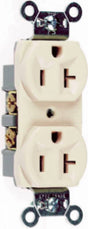 Legrand CRB5362LACC12 Duplex Receptacle, 2 -Pole, 20 A, 125 VAC, Back, Side Wiring, NEMA: 5-20R
