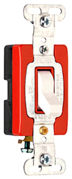 Legrand CSB20AC1WCC8 Series Switch, 1-Poles, Red/White, 20 A, 120/277 VAC, Back Wire, Side Wire Terminal