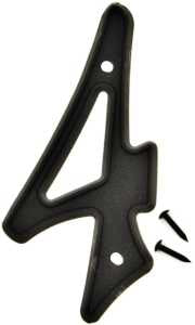 Hy-Ko PN-29/4 House Number, Character: 4, 4 in H Character, Black Character, Plastic, Pack of 10