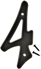 Hy-Ko PN-29/4 House Number, Character: 4, 4 in H Character, Black Character, Plastic, Pack of 10