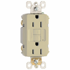 Legrand radiant Series 1597ICCD12 GFCI Duplex Receptacle, Nylon, Ivory, 2-Pole, 15 A, 125 VAC, Back, Side Wiring