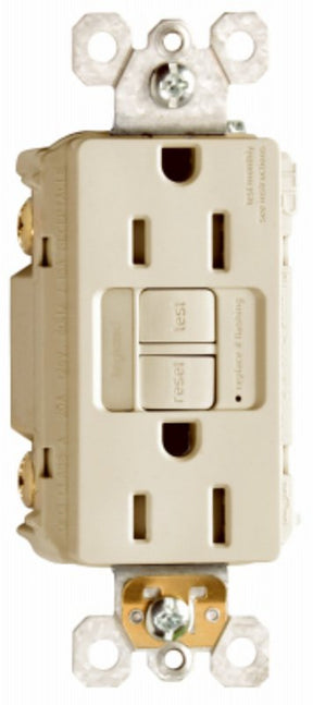 Legrand radiant 1597NTLTRICCD4 Nightlight/GFCI Receptacle, 2 -Pole, 15 A, 125 VAC, Back, Side Wiring, Ivory