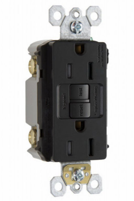 Legrand radiant Series 1597TRDBCC4 GFCI Outlet, 125 V, 15 A, NEMA: NEMA 5-15R, Back and Side Wiring, Dark Bronze