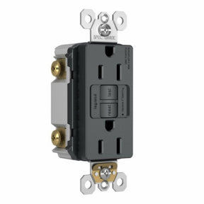 Legrand radiant Series 1597TRGCC4 Duplex Self-Test GFCI Receptacle, 125 V, 15 A, NEMA: NEMA 5-15R, Graphite