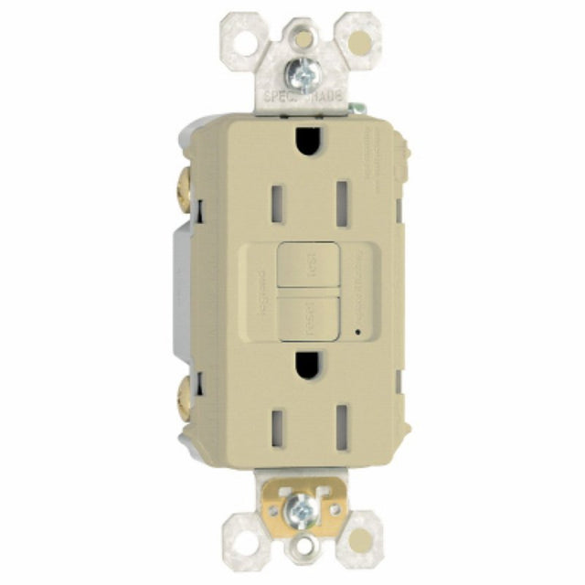 Legrand radiant Series 1597TRICCD4 GFCI Duplex Receptacle, Nylon, Ivory, 2-Pole, 15 A, 125 VAC, 14 to 10 AWG Wire