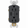 Legrand radiant 1597TRUSBACGC4 Self-Test GFCI USB Outlet, 2-Pole, 15/2.1 A, 125 VAC, 1-Gang, 2-USB Port, Graphite
