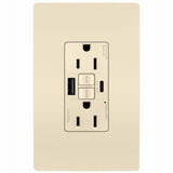 Legrand radiant Series 1597TRUSBACLAC4 GFCI Outlet, 125 V, 15 A, Light Almond