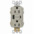 Legrand radiant 1597TRUSBACNIC4 GFCI Receptacle, 15 A, 125 V, 1-Gang, 2-USB Port, USB-A, USB-C USB, Nickel