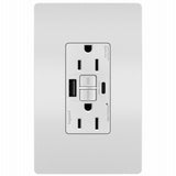 Legrand radiant Series 1597TRUSBACWC4 GFCI Outlet, 125 V, 15 A, White