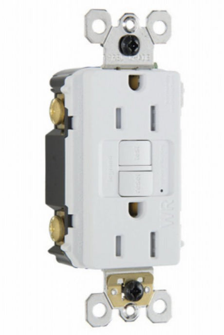 Legrand radiant Series 1597TRWRWCCD4 GFCI Duplex Receptacle, Nylon, White, 2-Pole, 15 A, 125 VAC, 3-Wire