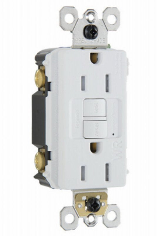 Legrand radiant Series 1597TRWRWCCD4 GFCI Duplex Receptacle, Nylon, White, 2-Pole, 15 A, 125 VAC, 3-Wire