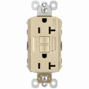 Legrand radiant Series 2097TRICCD4 GFCI Duplex Receptacle, Nylon, Ivory, 2-Pole, 20 A, 125 VAC, NEMA: 5-20R