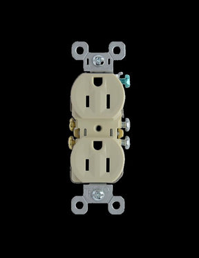 Legrand TradeMaster Series 3232TRICP8 Duplex Receptacle, Thermoplastic, Ivory, 2-Pole, 15 A, 125 V, NEMA: 5-15R