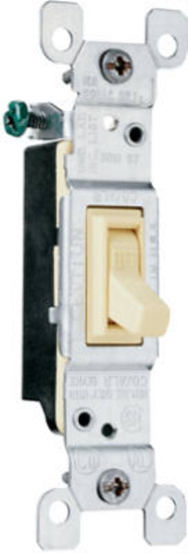 Legrand TradeMaster Series 660IGCACC20 Toggle Switch, 15 A, 120 VAC, Back Wire, Side Wire Terminal, Ivory