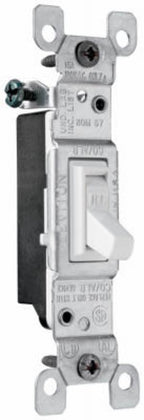 Legrand TradeMaster Series 660WGCACC20 Toggle Switch, 15 A, 120 VAC, Back Wire, Side Wire Terminal, White