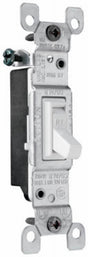 Legrand TradeMaster Series 660WGCACC20 Toggle Switch, 15 A, 120 VAC, Back Wire, Side Wire Terminal, White
