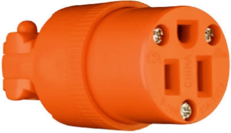 Legrand 6887OCC10 Electrical Connector, Heavy-Duty, 2-Pole, 15 A, 125 V, NEMA: NEMA 5-15R, Orange