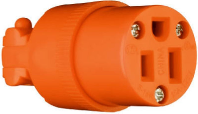 Legrand 6887OCC10 Electrical Connector, Heavy-Duty, 2-Pole, 15 A, 125 V, NEMA: NEMA 5-15R, Orange