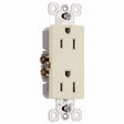 Legrand radiant Series 885LACP8 Duplex Receptacle, Thermoplastic, Light Almond, 2-Pole, 15 A, 125 V, 3-Wire